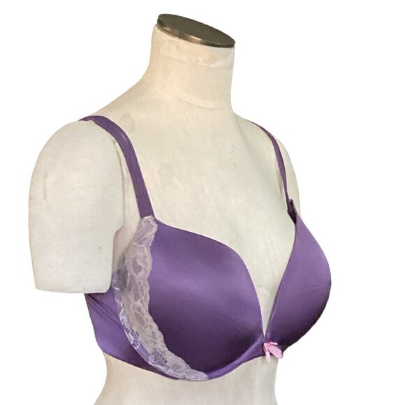 Victoria's Secret Very Sexy Pushup Bra Lace Accent 36DD Purple #161L - Picture 3 of 6
